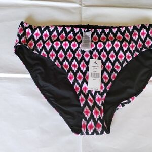 Tommy Bahama Black and Pink Geometric Heart Bikini